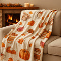280Gsm 2D Printed1pcs Autumn Pumpkin and Maple Leaf Pattern Soft and Comfortable, Blanket Thanksgiving Christmas Halloween Holiday Gift Blanket Hallowean Daka Herbstdeko Soft and Comfortable Shawl