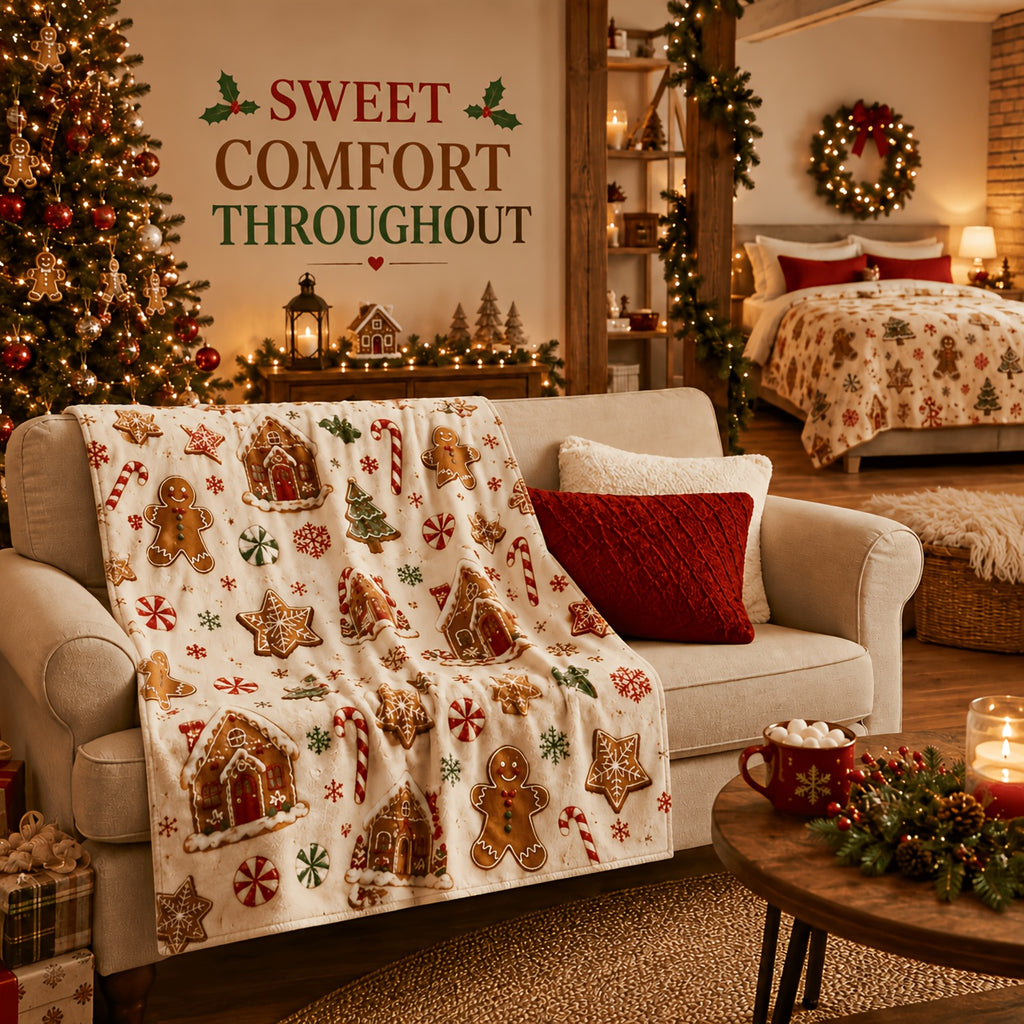 Blankets, Gingerbread Desserts, Christmas Flannel Blankets, Autumn And Winter Warmth, Living Room Sofa Blankets, Bedroom Blankets, Lunch Break, Air Conditioning Blankets