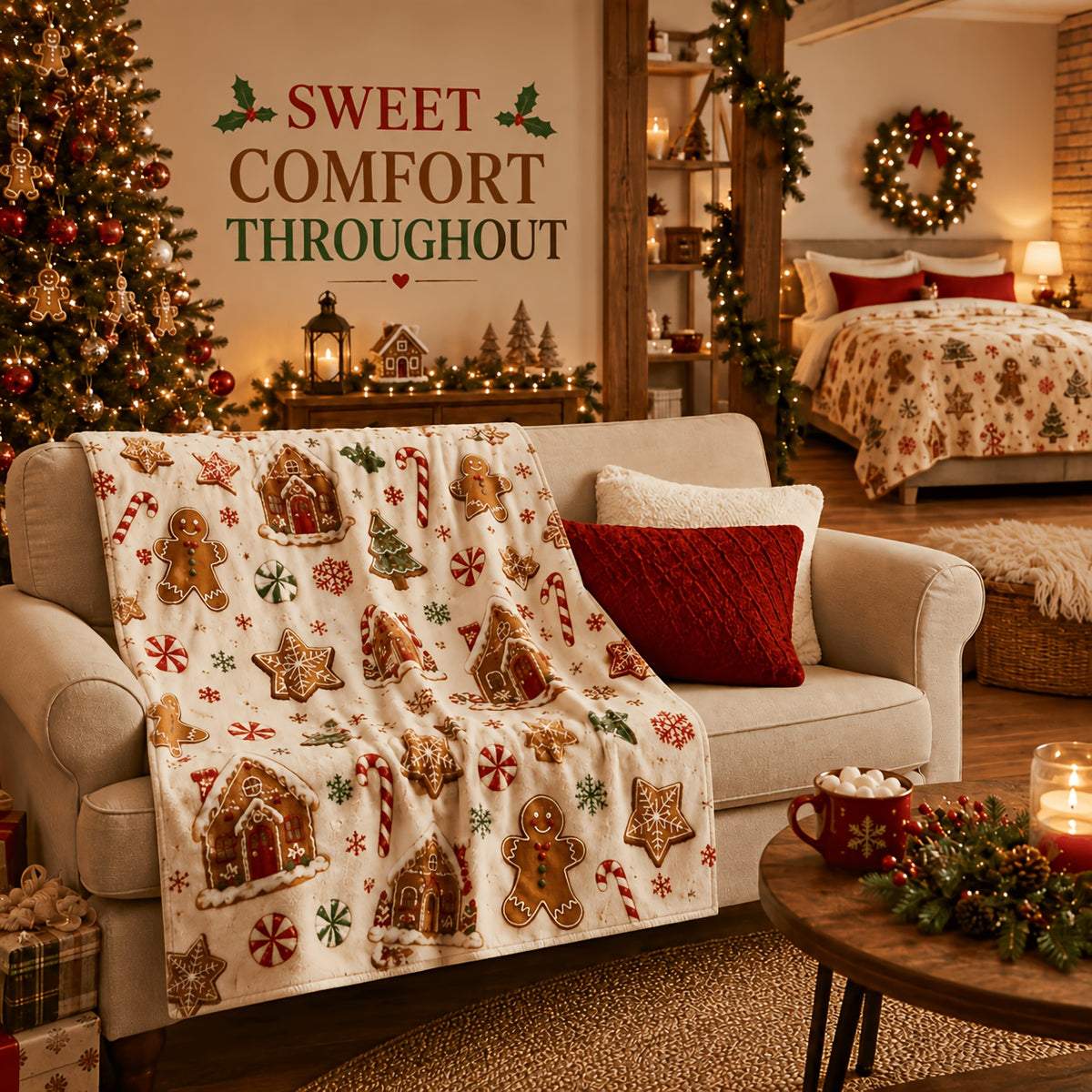 Blankets, Gingerbread Desserts, Christmas Flannel Blankets, Autumn And Winter Warmth, Living Room Sofa Blankets, Bedroom Blankets, Lunch Break, Air Conditioning Blankets