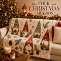 Blanket, Folk Christmas Dwarf Flannel Blanket Autumn And Winter Warm Living Room Sofa Blanket Bedroom Blanket Lunch Break Air Conditioning Blanket
