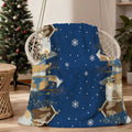 1pc Christmas Snow Scene with Antler Pattern Flannel Blanket, Soft, Comfortable, and Warm, Dark Blue Design, All-Season Universal Sofa Blanket, Warm Throw Blanket, Multiple Sizes Available, Suitable for Living Room Sofas, Bedroom, Reading Nooks